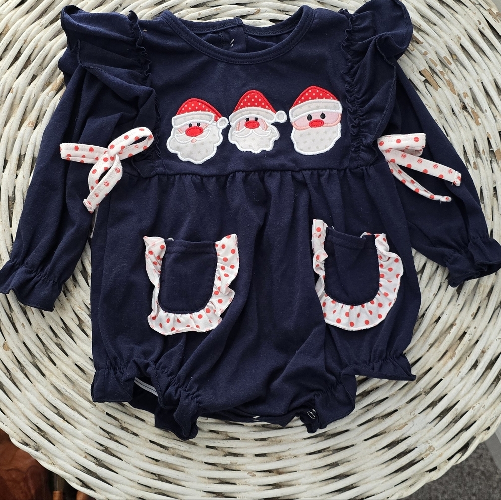 Boutique Santa Christmas Bubble 3-6 months